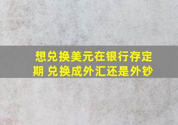 想兑换美元在银行存定期 兑换成外汇还是外钞